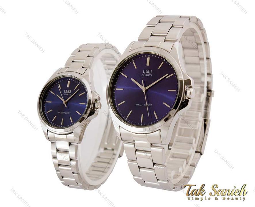 ساعت کیو اند کیو ست نقره ای سرمه ای  Q&Q-4140-S